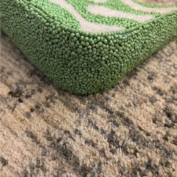 Green and Cream Beaded Women's Bag - Picture 3 of 5